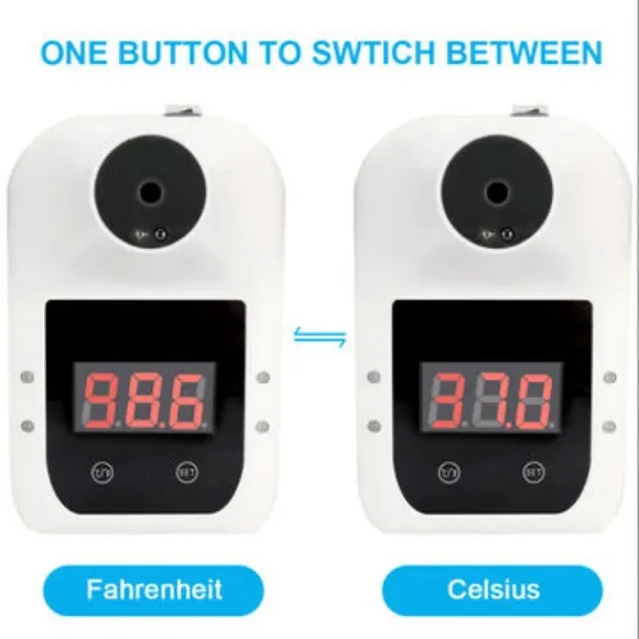 Infrared Thermometer Digital LCD Wall Mount Non Contact Temperature Alarm USB - Picture 5 of 6